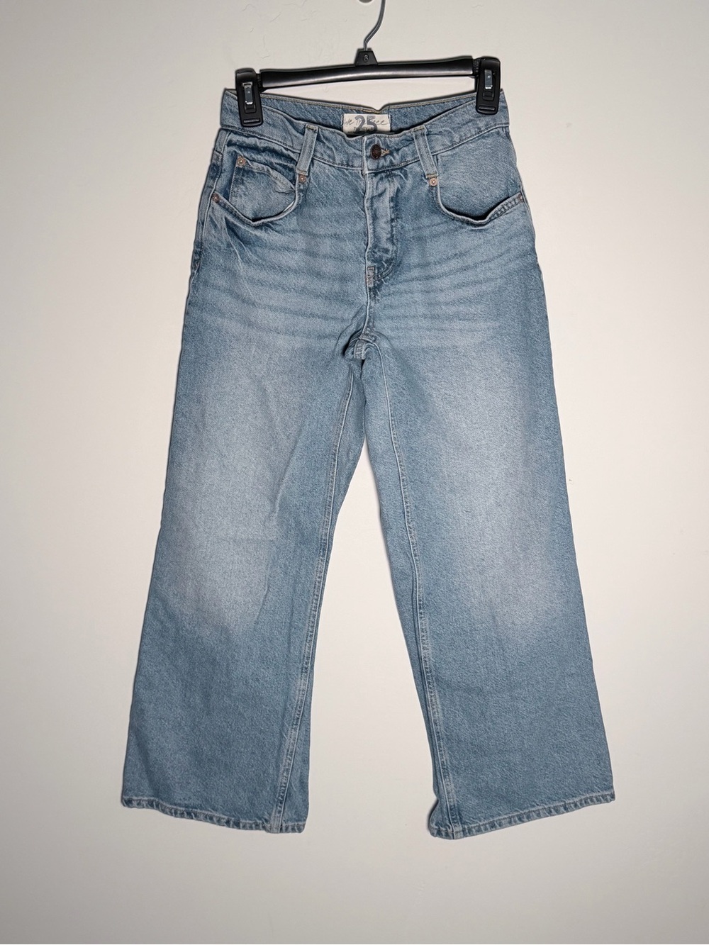 We The Free Light Blue Button Fly Wide Leg Jeans